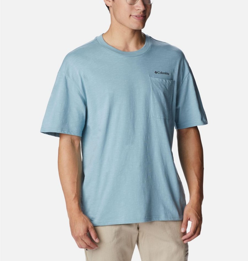Columbia Break It Down Men's T-Shirt Blue | JKLQVP-276