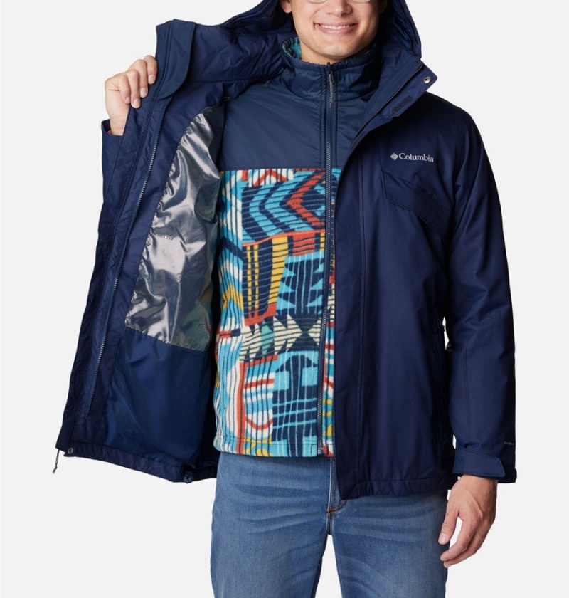 Columbia Bugaboo II Fleece Interchange Men's Ski Jacket Navy | HVYQPJ-360