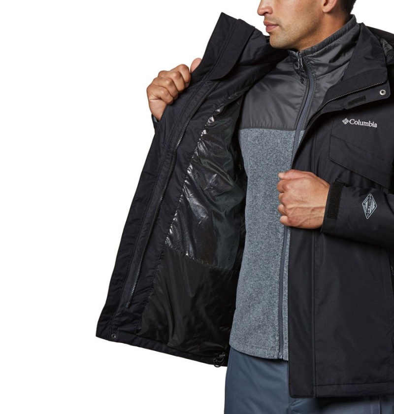 Columbia Bugaboo II Fleece Interchange Men's Ski Jacket Black | XZETNO-501