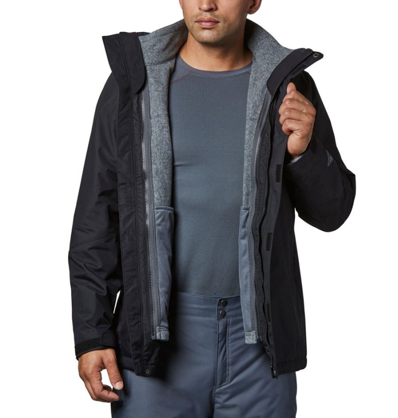 Columbia Bugaboo II Fleece Interchange Men's Ski Jacket Black | XZETNO-501