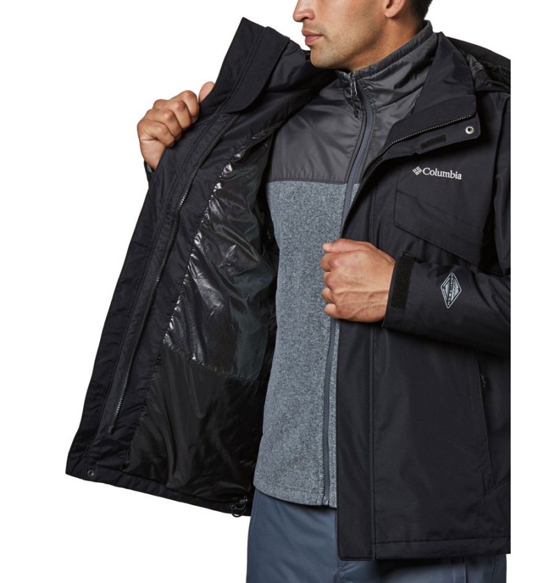 Columbia Bugaboo II Fleece Interchange Men's Ski Jacket Black | XZETNO-501