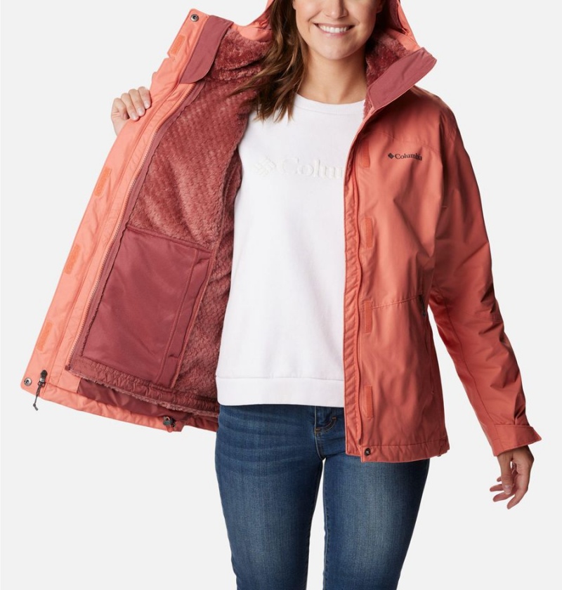 Columbia Bugaboo II Fleece Interchange Women's Ski Jacket Coral | BHCOIW-214