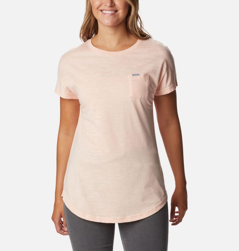 Columbia Cades Cape Women\'s T-Shirt Pink | MIDKUZ-409