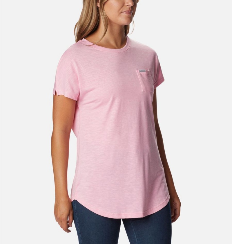 Columbia Cades Cape Women's T-Shirt Pink | MQZYKC-420