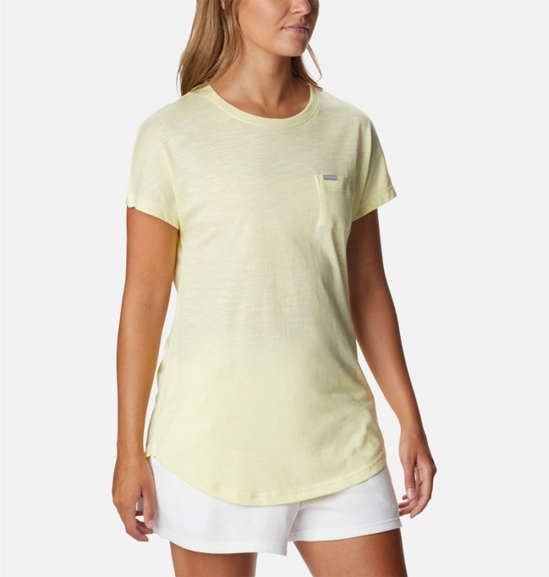 Columbia Cades Cape Women's T-Shirt Yellow | LJTEQV-594