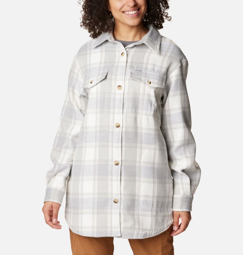 Columbia Calico Basin Jacket Women's Shirt White | QKFLXE-517