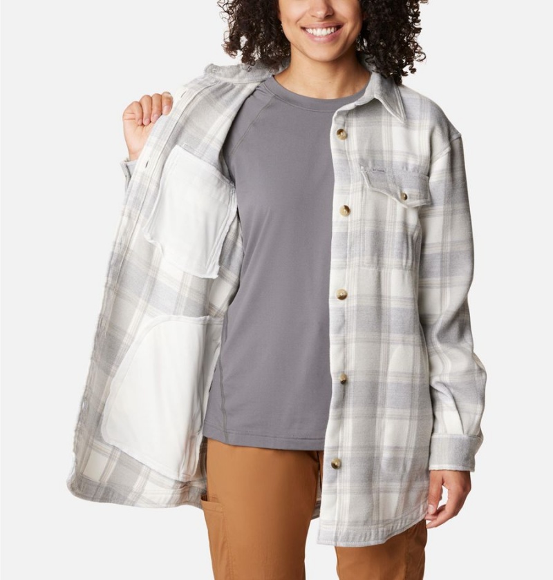 Columbia Calico Basin Jacket Women's Shirt White | QKFLXE-517