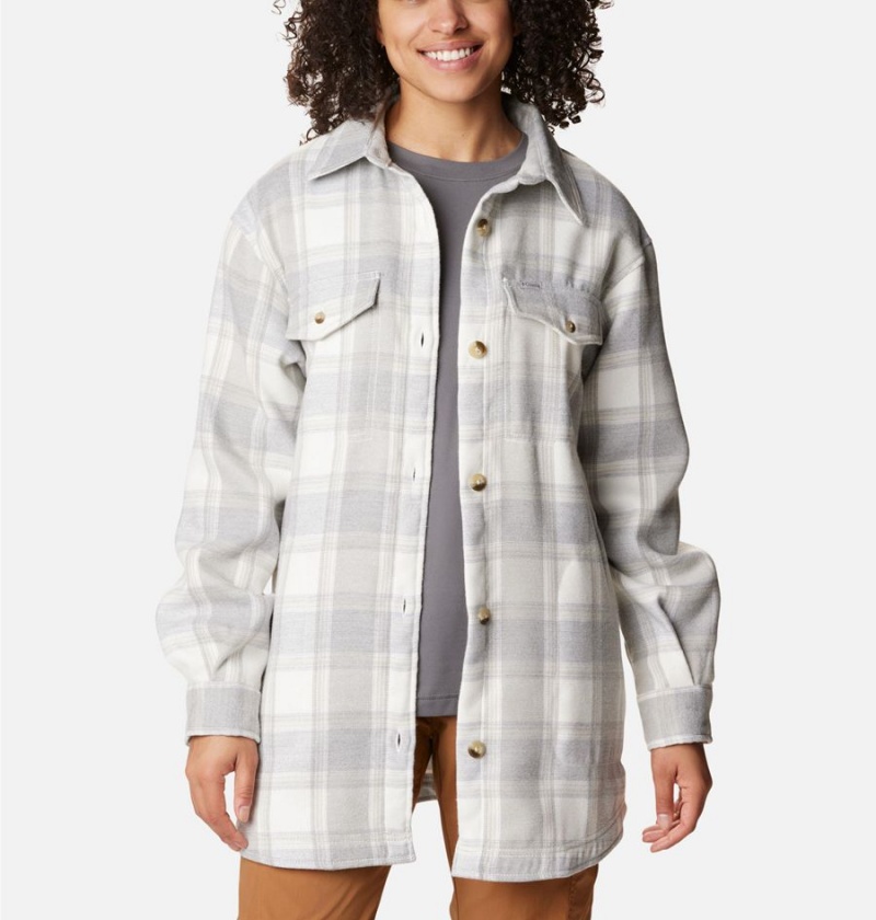 Columbia Calico Basin Jacket Women\'s Shirt White | QKFLXE-517