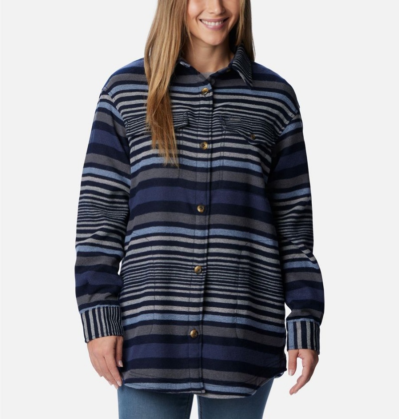 Columbia Calico Basin Jacket Women's Shirt Navy | SEDOPT-950