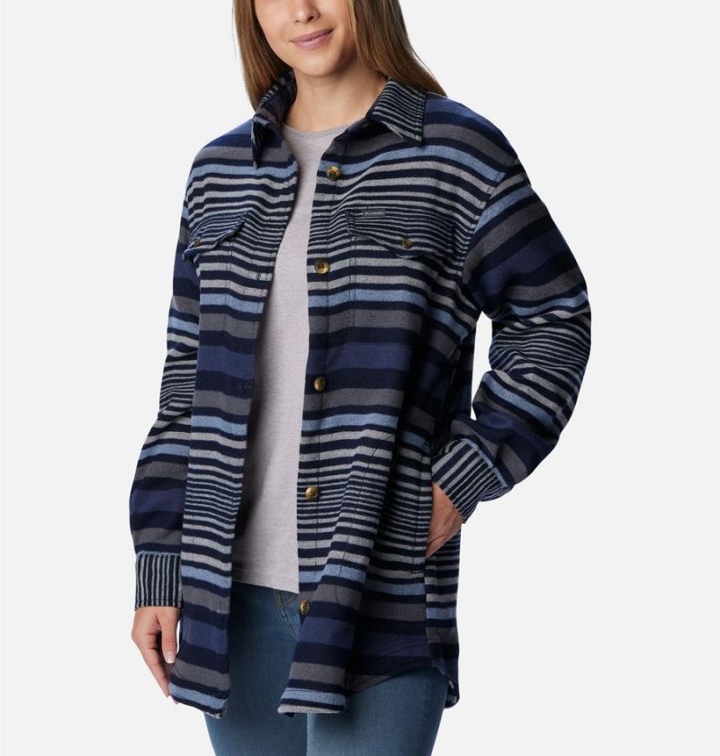 Columbia Calico Basin Jacket Women's Shirt Navy | SEDOPT-950