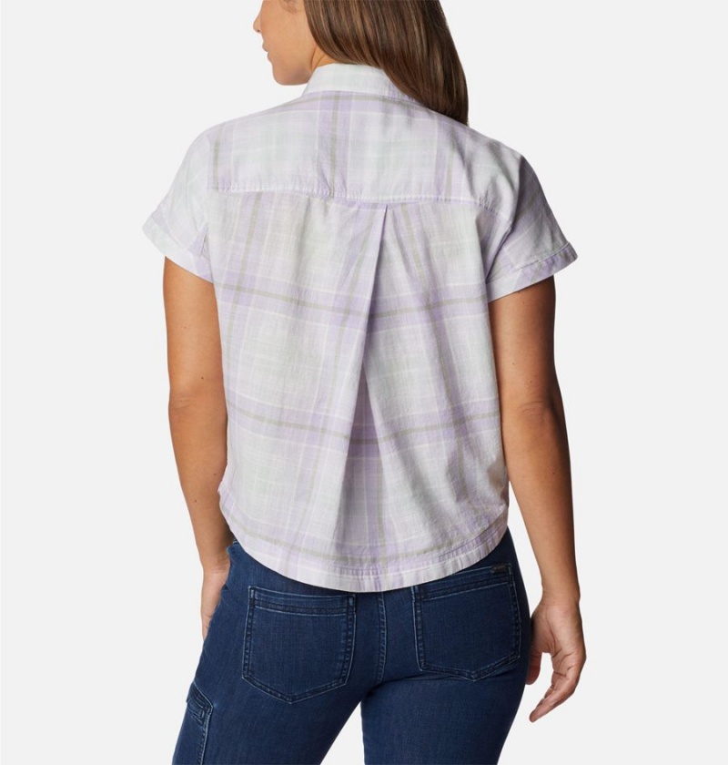 Columbia Camp Henry IV Short Sleeve Women's Shirt Purple | VSCJXD-432