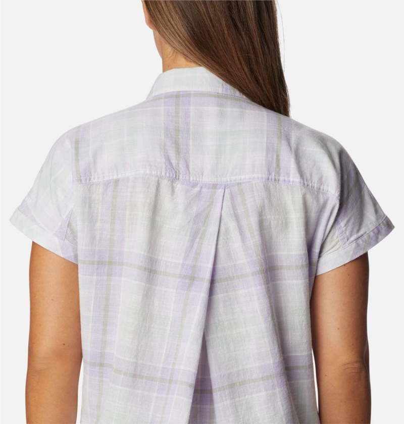 Columbia Camp Henry IV Short Sleeve Women's Shirt Purple | VSCJXD-432