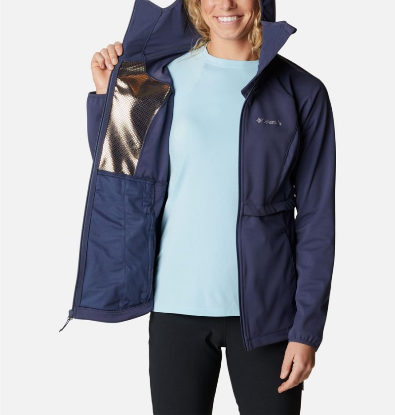 Columbia Canyon Meadows Women's Softshell Jackets Navy | NDGBHR-359
