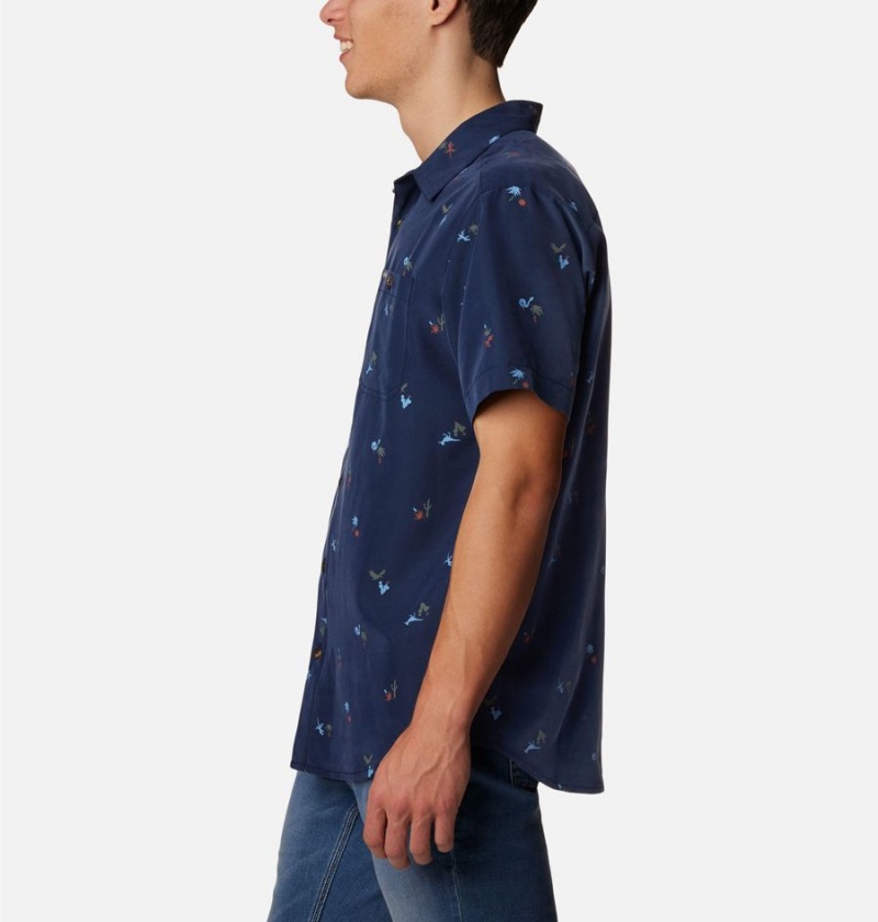 Columbia Captree Island Short Sleeve Men's Shirt Navy | IZDEBK-083