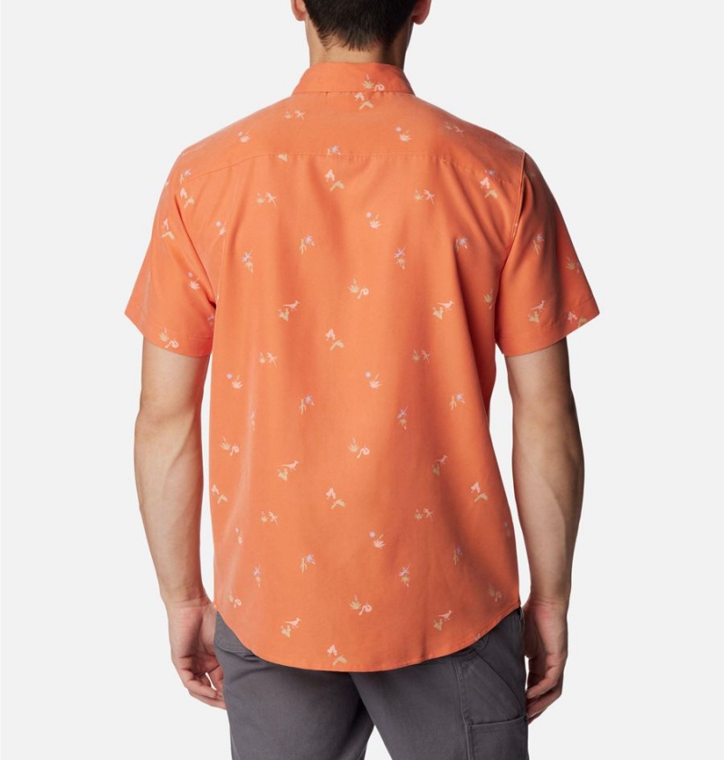 Columbia Captree Island Short Sleeve Men's Shirt Orange | LRYUGT-649