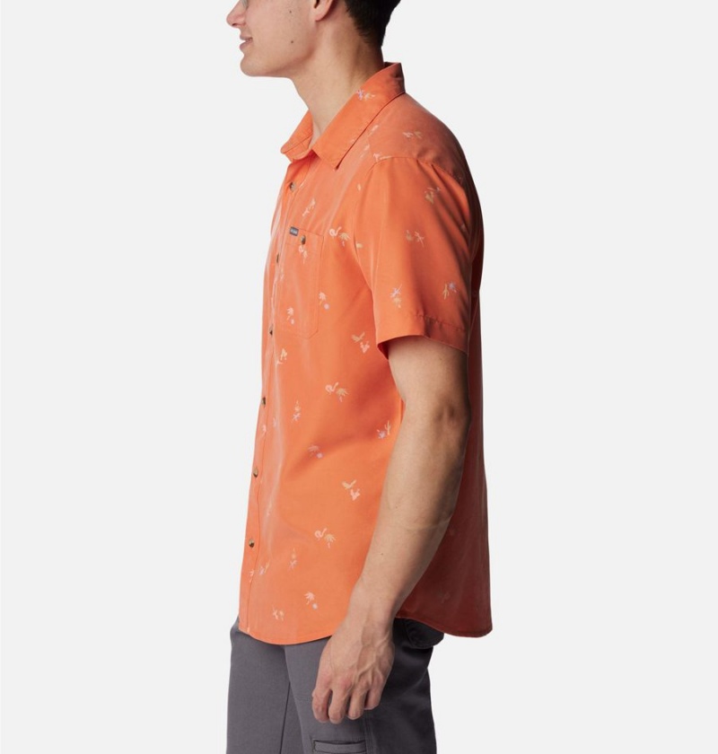 Columbia Captree Island Short Sleeve Men's Shirt Orange | LRYUGT-649