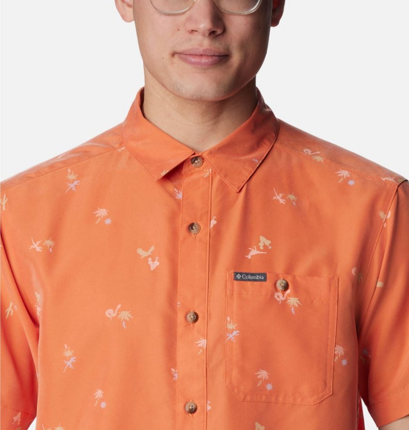 Columbia Captree Island Short Sleeve Men's Shirt Orange | LRYUGT-649
