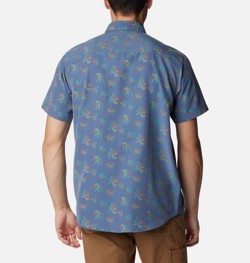 Columbia Captree Island Short Sleeve Men's Shirt Blue | WKVCSH-604