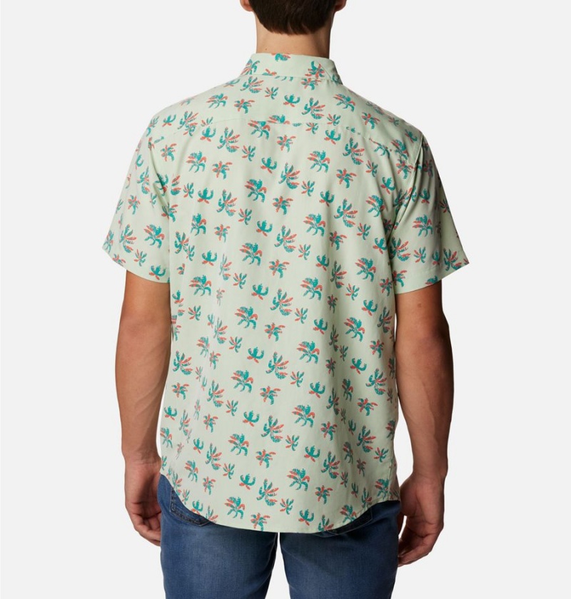 Columbia Captree Island Short Sleeve Men's Shirt Green | RQGXSM-072