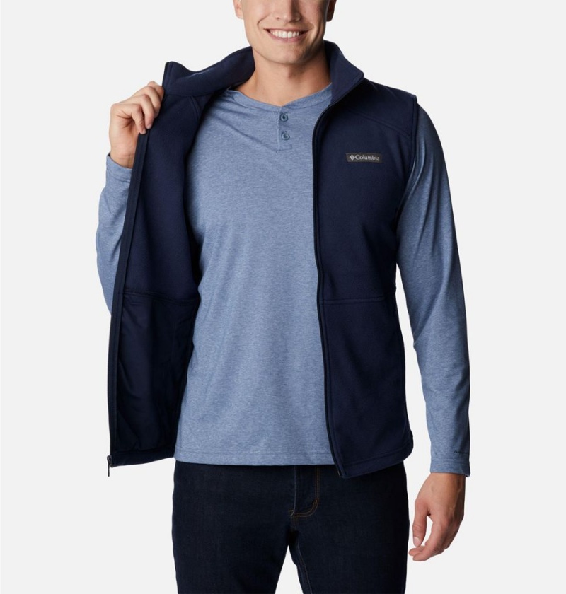 Columbia Castle Dale Fleece Men's Vest Navy | JXPERU-852