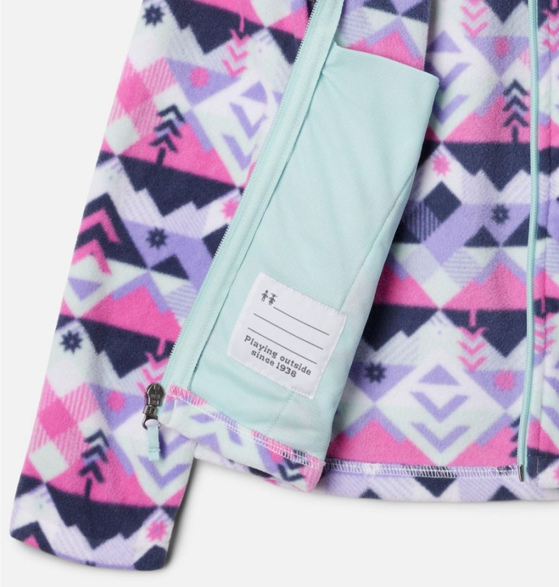 Columbia Castle Dale Printed Full Zip Fleece Kids' Jacket Purple | IBLTHY-253