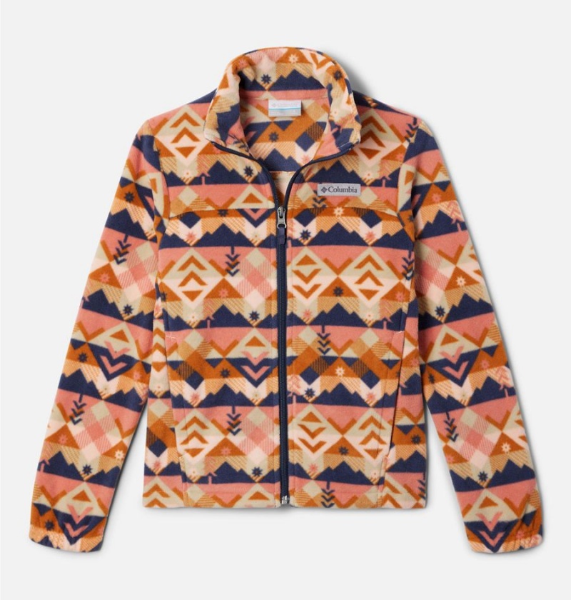 Columbia Castle Dale Printed Full Zip Fleece Kids\' Jacket Yellow | XATNCJ-376