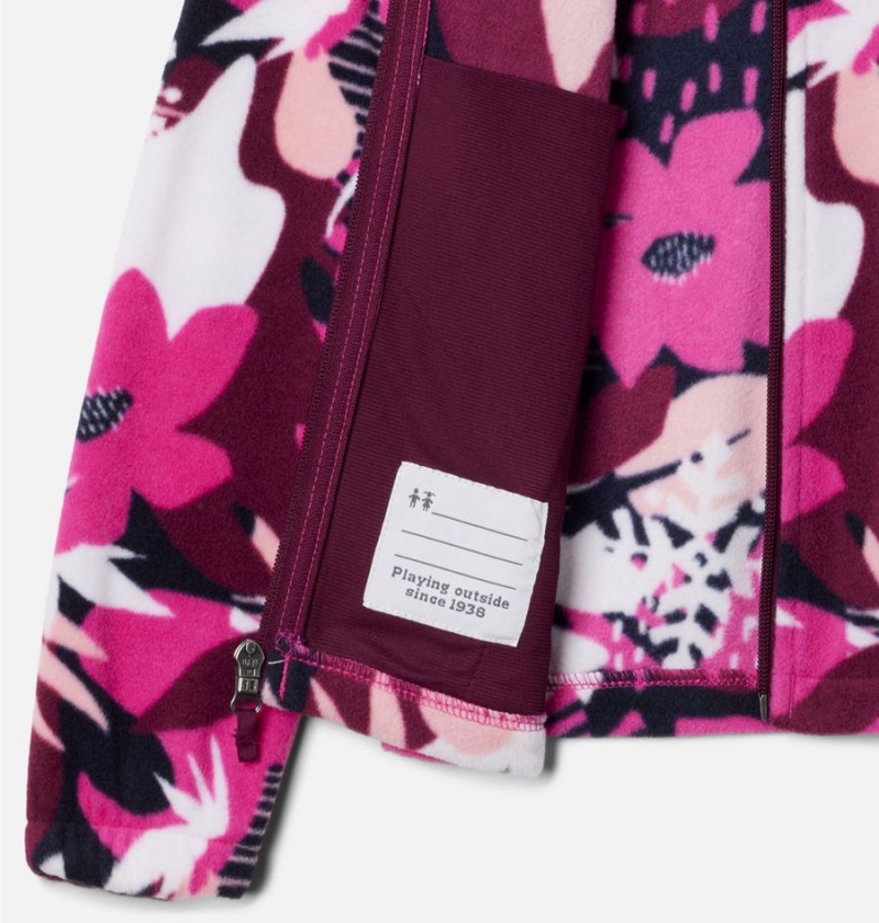 Columbia Castle Dale Printed Full Zip Fleece Kids' Jacket Pink | GHXBUR-947