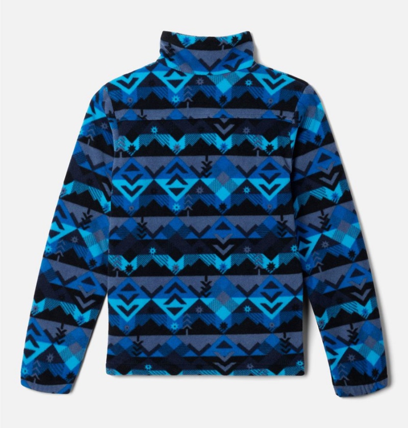 Columbia Castle Dale Printed Full Zip Kids' Fleece Navy | OAVKLB-031