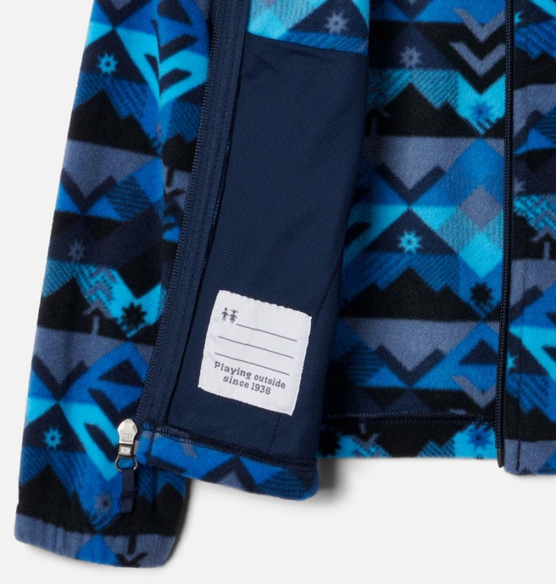 Columbia Castle Dale Printed Full Zip Kids' Fleece Navy | OAVKLB-031