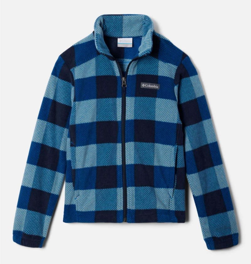 Columbia Castle Dale Printed Full Zip Kids\' Fleece Blue | REGIDS-841