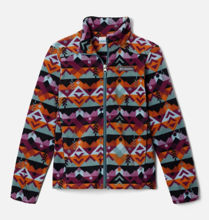 Columbia Castle Dale Printed Full Zip Kids\' Fleece Red | MNDUCG-356