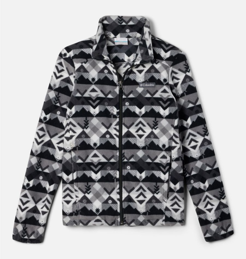 Columbia Castle Dale Printed Full Zip Kids\' Fleece Black | DTCFSN-613