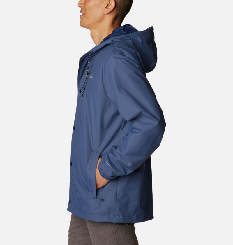 Columbia Cedar Cliff Men's Rain Jacket Blue | PVJZYE-981