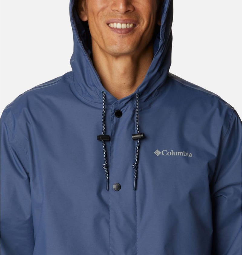 Columbia Cedar Cliff Men's Rain Jacket Blue | PVJZYE-981