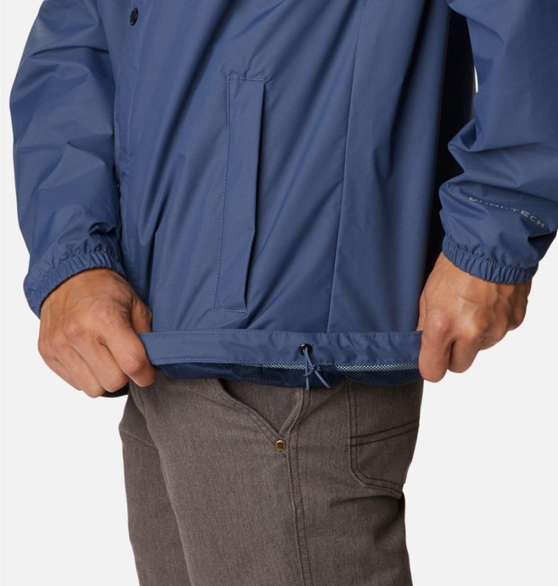 Columbia Cedar Cliff Men's Rain Jacket Blue | PVJZYE-981