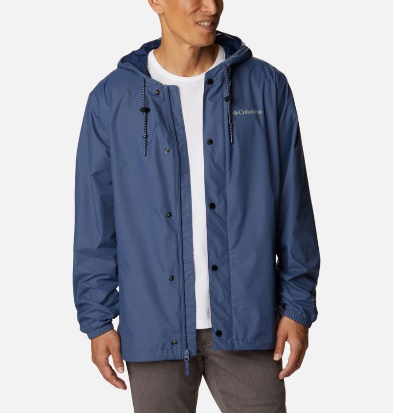 Columbia Cedar Cliff Men's Rain Jacket Blue | PVJZYE-981