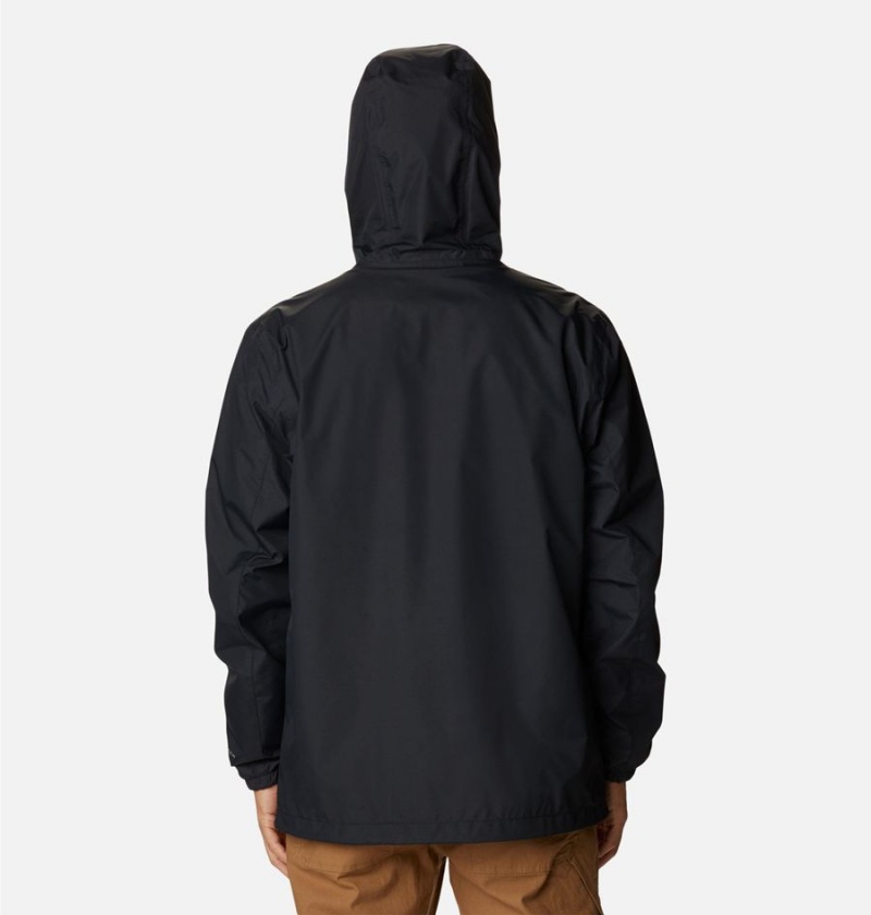 Columbia Cedar Cliff Men's Rain Jacket Black | AWBHNV-069