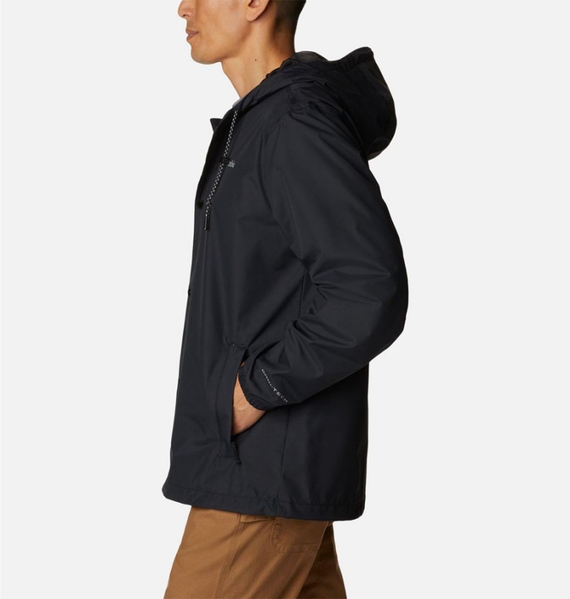 Columbia Cedar Cliff Men's Rain Jacket Black | AWBHNV-069
