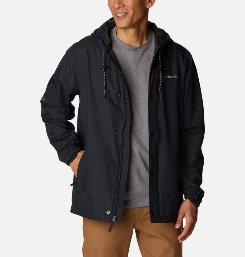 Columbia Cedar Cliff Men's Rain Jacket Black | AWBHNV-069