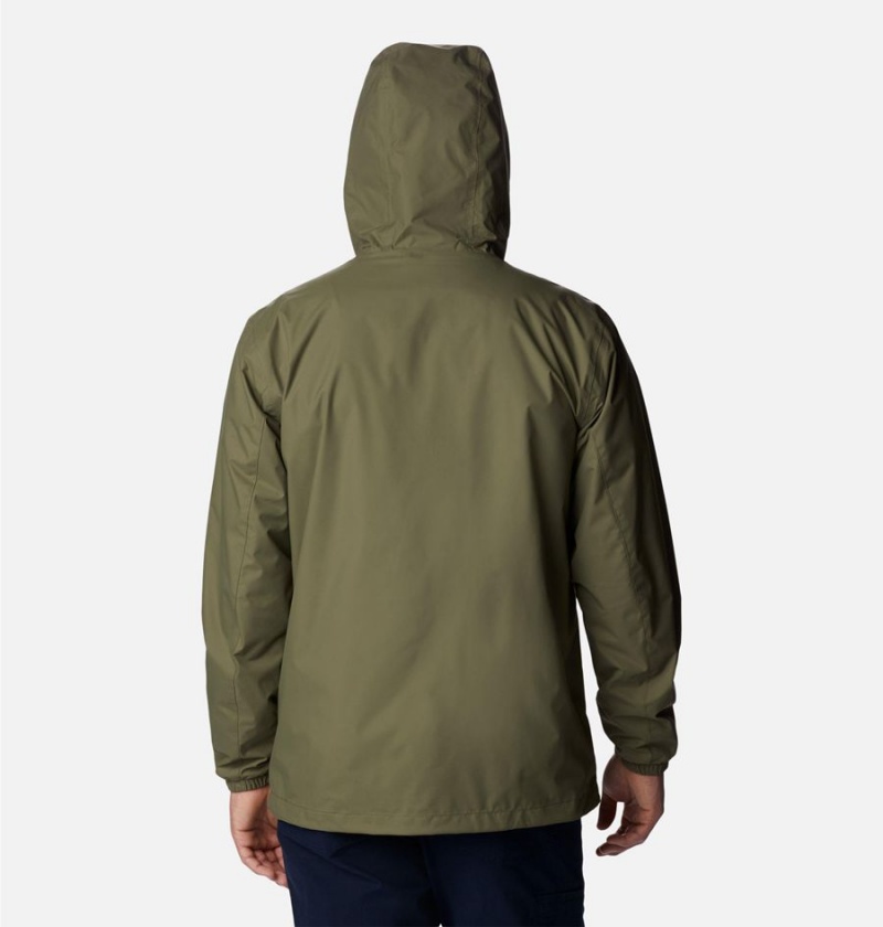 Columbia Cedar Cliff Men's Rain Jacket Green | SNWZJQ-768