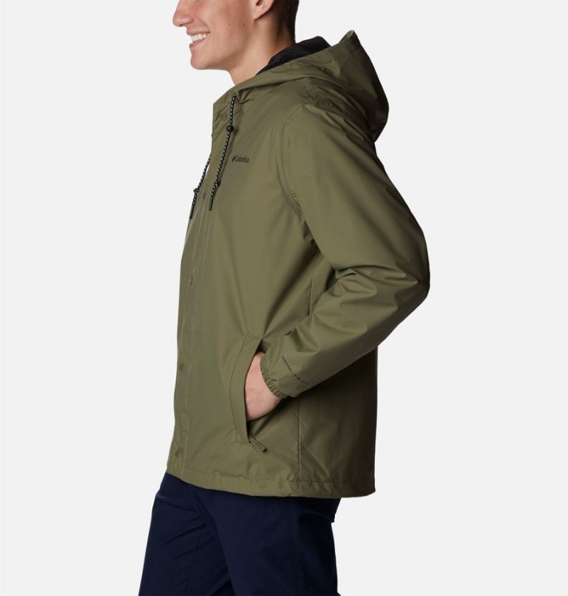 Columbia Cedar Cliff Men's Rain Jacket Green | SNWZJQ-768