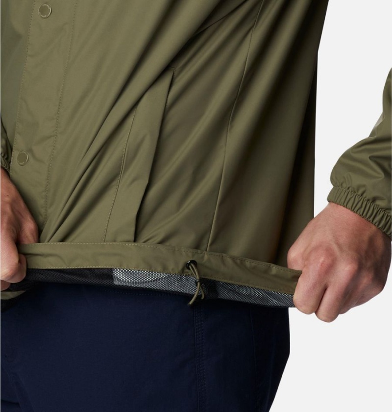 Columbia Cedar Cliff Men's Rain Jacket Green | SNWZJQ-768