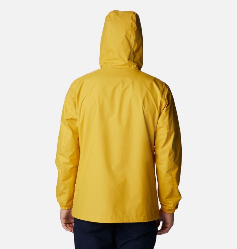 Columbia Cedar Cliff Men's Rain Jacket Yellow | DJULYF-295