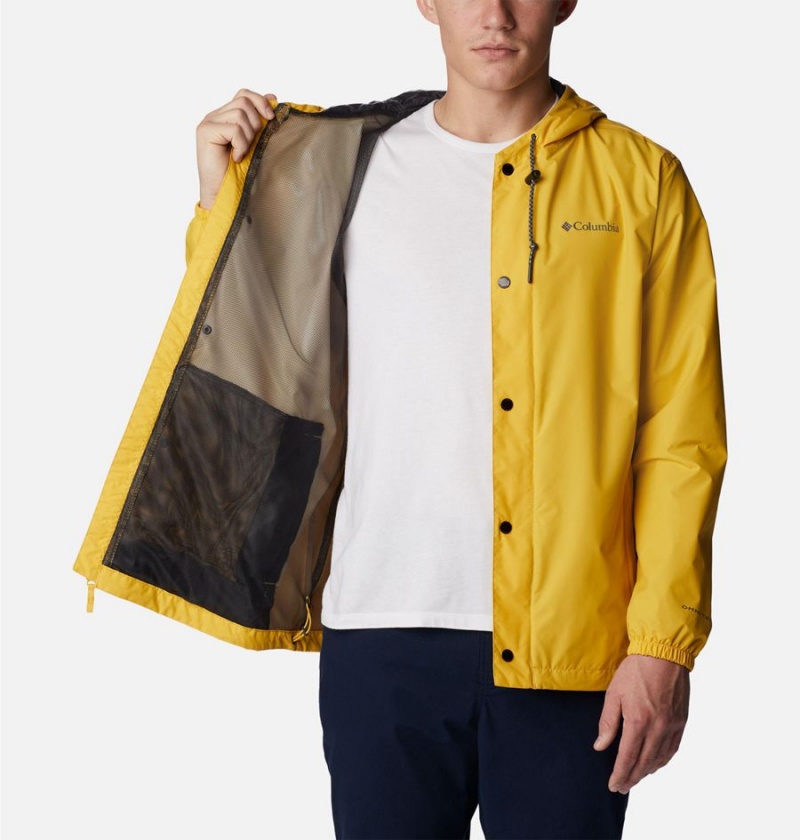 Columbia Cedar Cliff Men's Rain Jacket Yellow | DJULYF-295