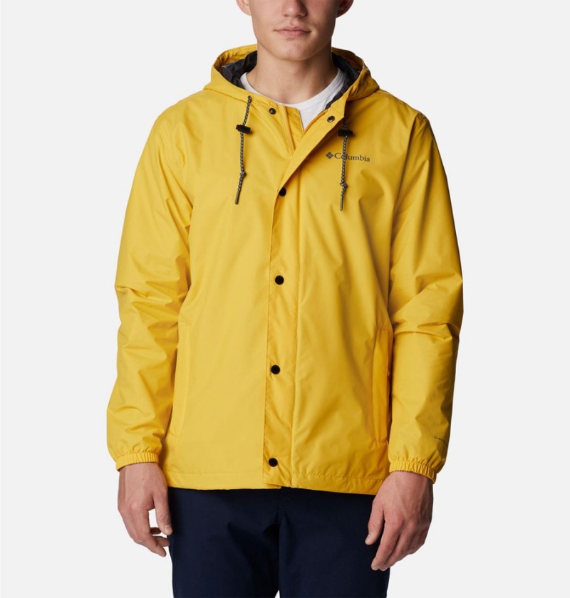 Columbia Cedar Cliff Men\'s Rain Jacket Yellow | DJULYF-295