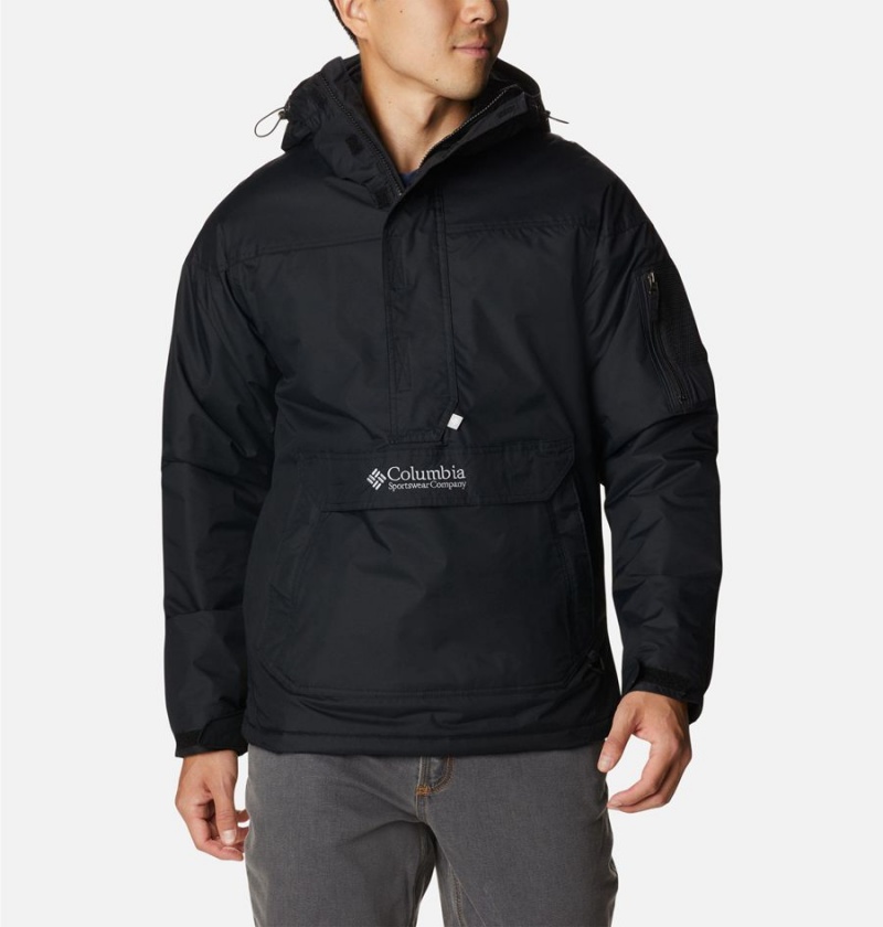 Columbia Challenger Anorak Insulated Men\'s Puffer Jacket Black | RAZJQB-326