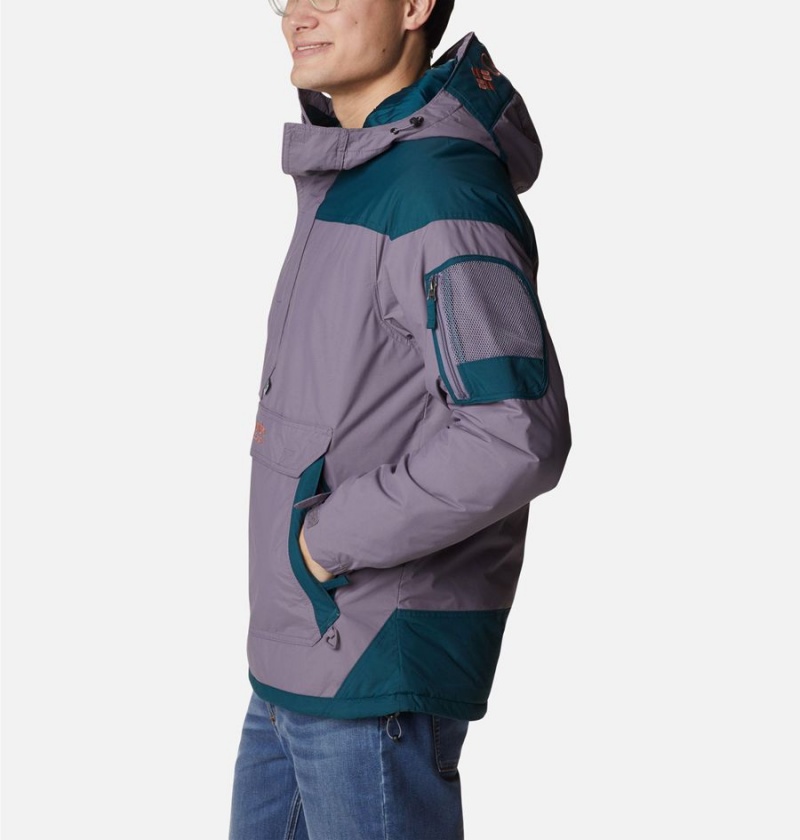 Columbia Challenger Anorak Insulated Men's Puffer Jacket Purple | EIOLBG-527