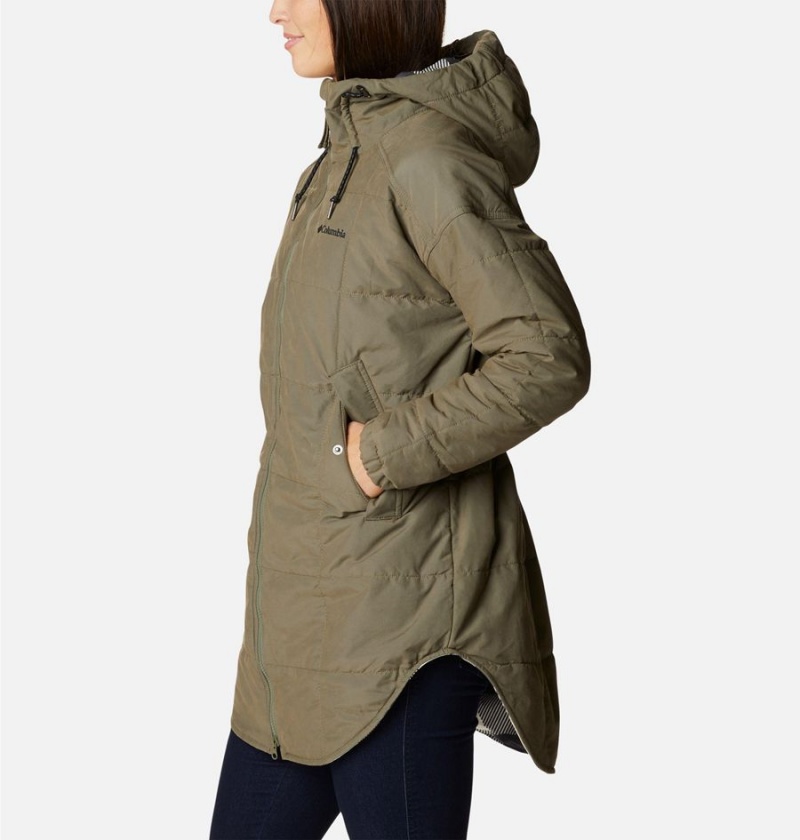 Columbia Chatfield Hill Novelty Women's Coats Green | UXOZTN-543