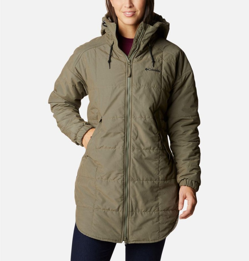 Columbia Chatfield Hill Novelty Women\'s Coats Green | UXOZTN-543