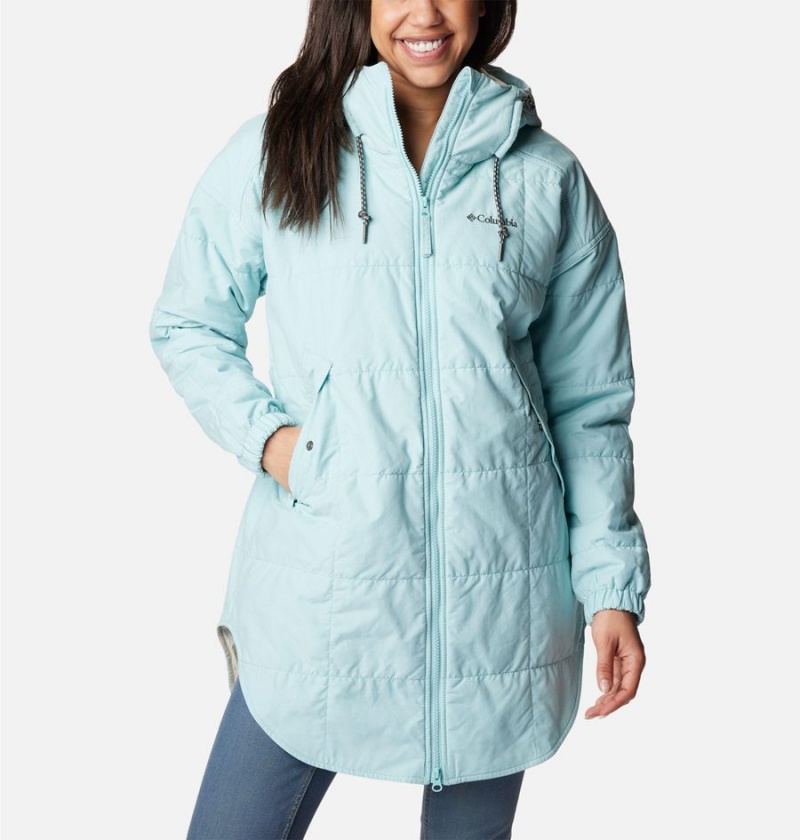 Columbia Chatfield Hill Novelty Women\'s Coats Turquoise | DTJCGB-975